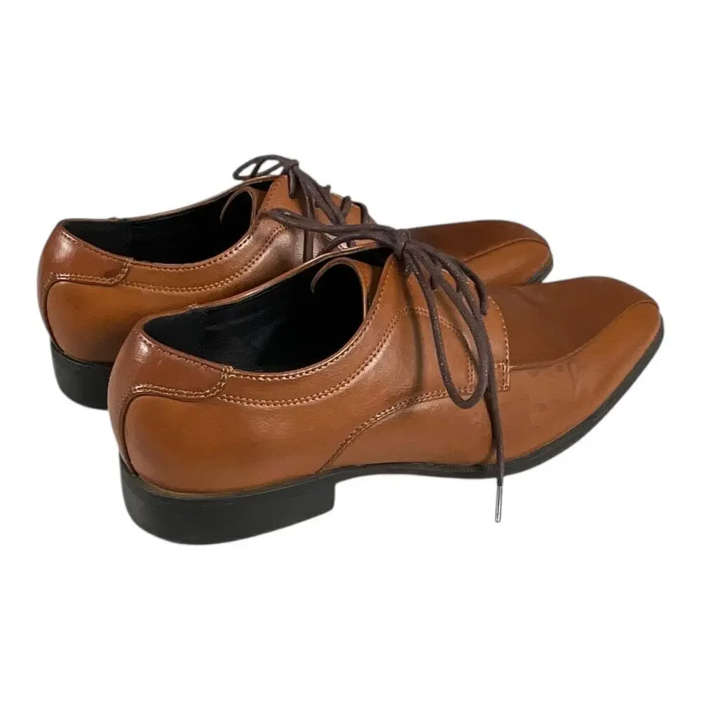 ALFANI Tan Sethtan Dress Shoes Mens Size 8 Work Wear Wedding Formal Used Once